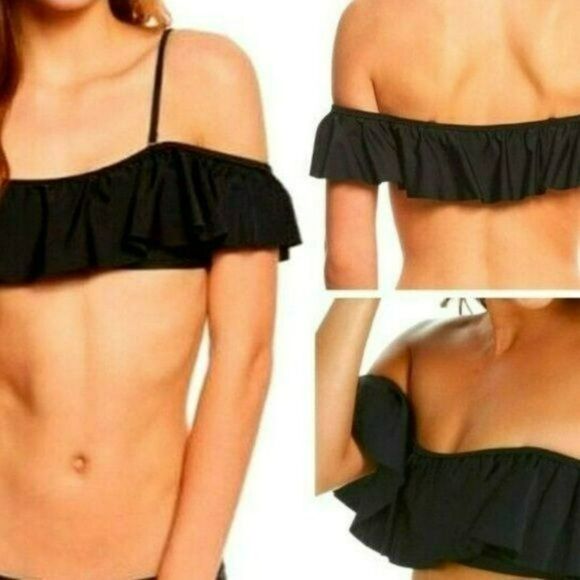 Raisins Womens Mermaid Flounce Ruffled Off -The-Shoulder Swim Top Separates - Picture 3 of 6